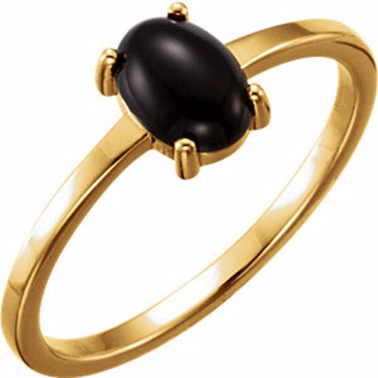 71686:6012:P 14kt Yellow 7x5mm Oval Onyx Cabochon Ring