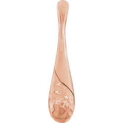 86107:1002:P 14kt Rose Hammered Teardrop Pendant
