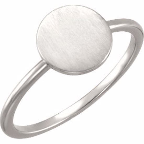 51399:102:P 14kt White Round Engravable Ring 