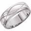 51338:114:P 14kt White 8mm Grooved Design Band Size 6.5