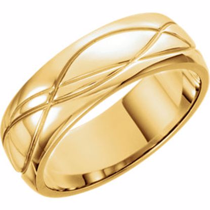 51338:125:P 14kt Yellow 8mm Grooved Design Band Size 9