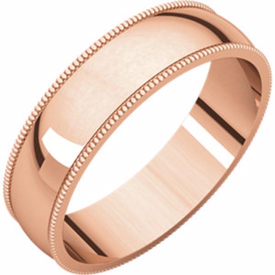 MGL10.5:138244:P 14kt Rose 5mm Light Milgrain Band
