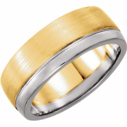 51337:117:P 14kt Yellow & White 6.75mm Band Size 6.5