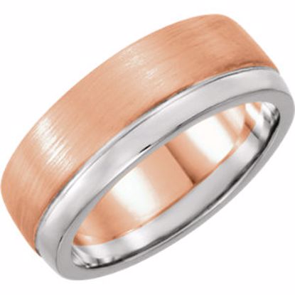 51337:121:P 14kt Rose & White 6.75mm Band Size 8