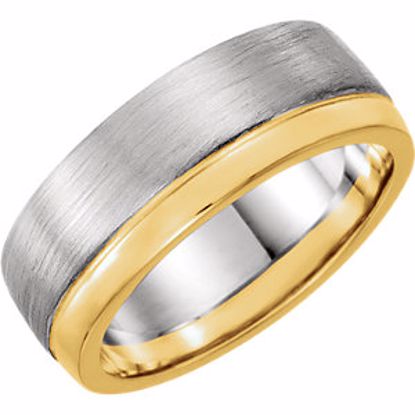 51337:122:P 14kt White & Yellow 6.75mm Band Size 8.5