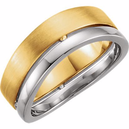 51335:112:P 14kt White & Yellow 6.4mm Band Size 6
