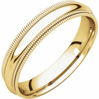 DMGR6:1000780:P 10kt Yellow 4mm Comfort Fit Double Milgrain Band
