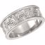 50735:1000190:P 18kt White 7.5mm Design Band Size 5