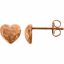 86115:1002:P 14kt Rose Hammered Heart Earrings
