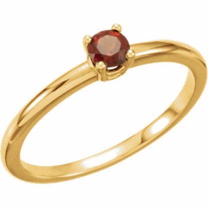 19399:125:P 14kt Yellow Imitation Garnet "January" Youth Birthstone Ring