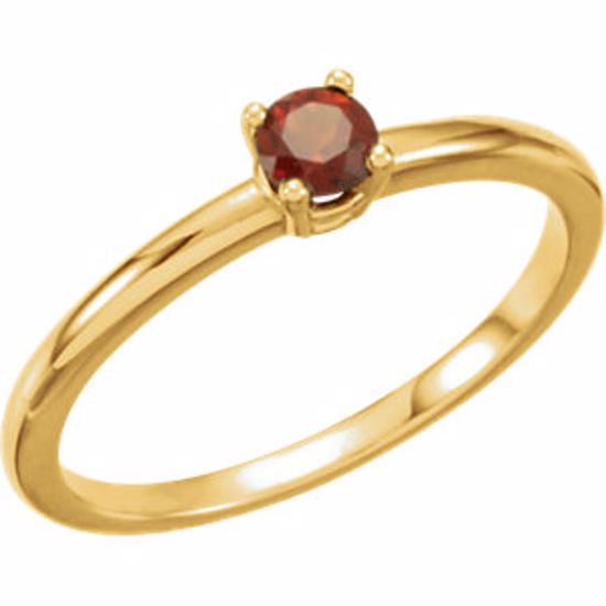 19399:125:P 14kt Yellow Imitation Garnet "January" Youth Birthstone Ring