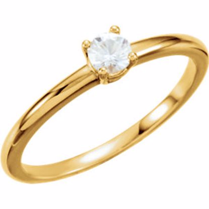 19399:131:P 14kt Yellow Imitation Diamond "April" Youth Birthstone Ring