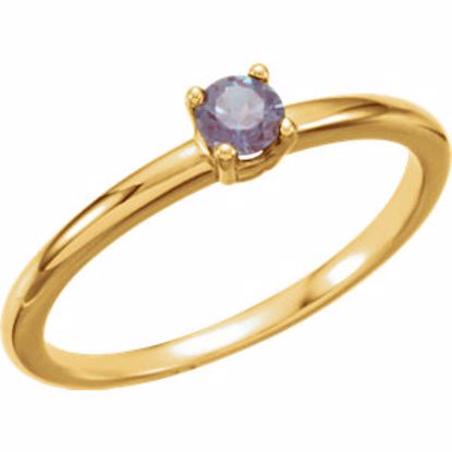 19399:135:P 14kt Yellow Imitation Alexandrite "June" Youth Birthstone Ring