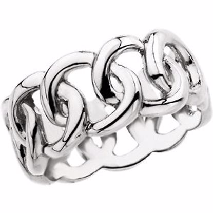 5217:6442:P 10kt White 9.5mm Link Design Band