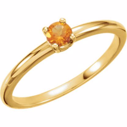 19399:145:P 14kt Yellow Imitation Citrine "November" Youth Birthstone Ring