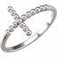 51417:1004:P Continuum Sterling Silver Beaded Sideways Cross Ring