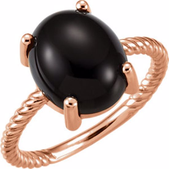 71695:622:P 14kt Rose Onyx Cabochon Ring