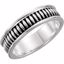 51334:162:P Continuum Sterling Silver 7mm Design Band with Epoxy Size 7