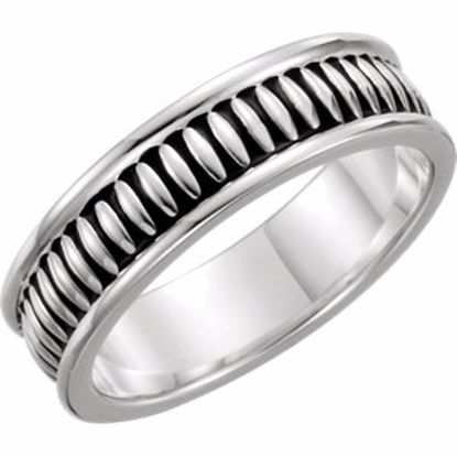 51334:171:P Continuum Sterling Silver 7mm Design Band with Epoxy Size 11.5