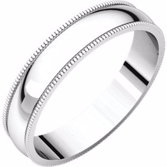 MGL9:30001:P Platinum 4mm Light Milgrain Band