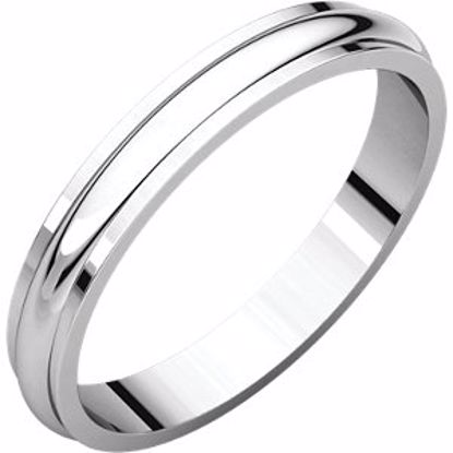 HRE6.5:165916:P Platinum 3mm Half Round Edge Band