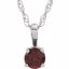 28393:70027:P Sterling Silver Imitation Garnet "January" Birthstone 14" Necklace   