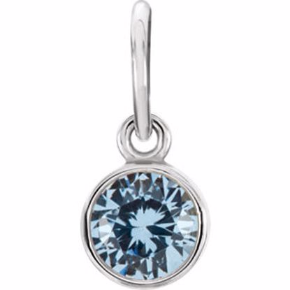 86179:106:P 14kt White Imitation Aquamarine Birthstone Charm