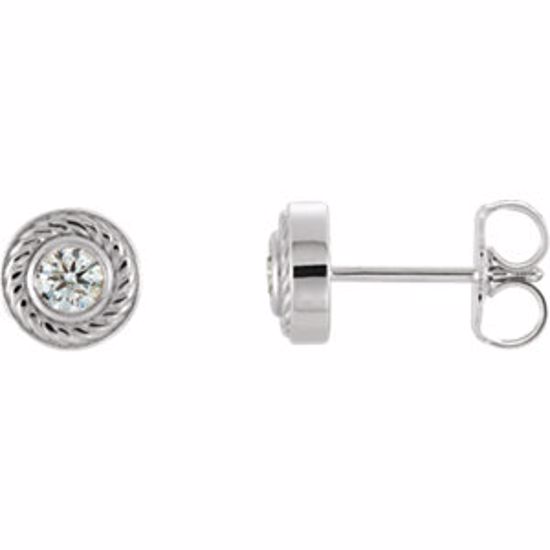 86166:6006:P 14kt White 1/5 CTW Diamond Rope Earrings with Backs