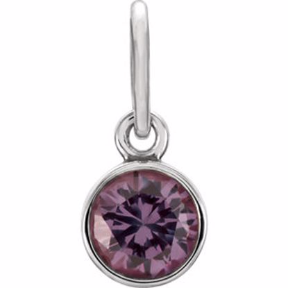 86179:115:P 14kt White Imitation Alexandrite Birthstone Charm