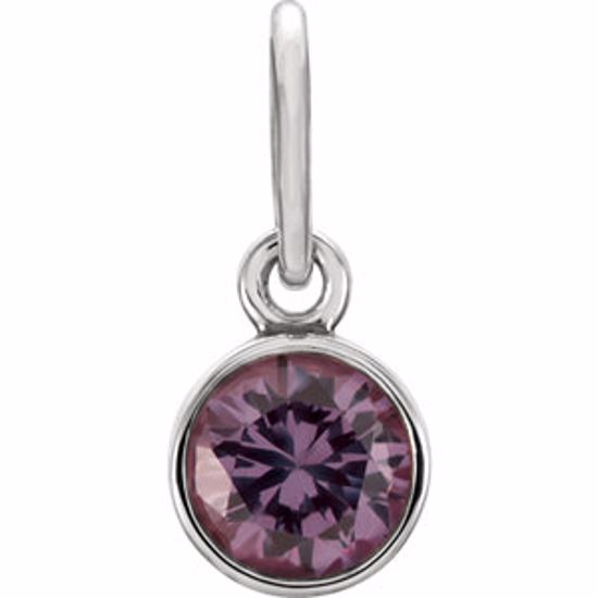 86179:115:P 14kt White Imitation Alexandrite Birthstone Charm