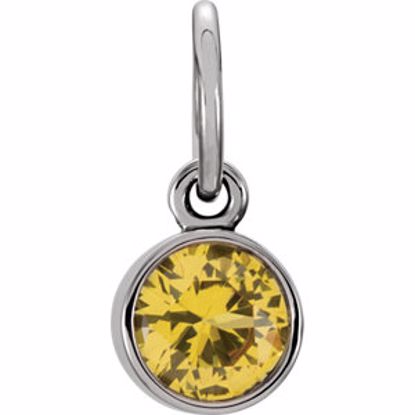 86179:130:P 14kt White Imitation Citrine Birthstone Charm