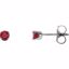 651643:70044:P Sterling Silver Imitation Ruby Youth Earrings