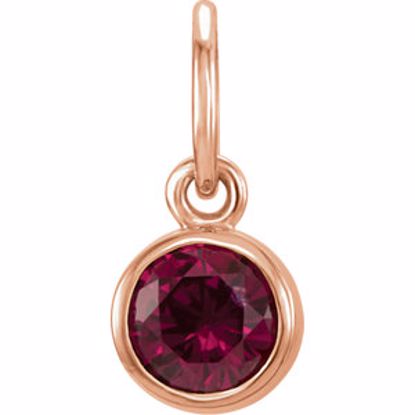 86179:102:P 14kt Rose Imitation Garnet Birthstone Charm