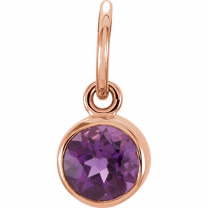 86179:105:P 14kt Rose Imitation Amethyst Birthstone Charm