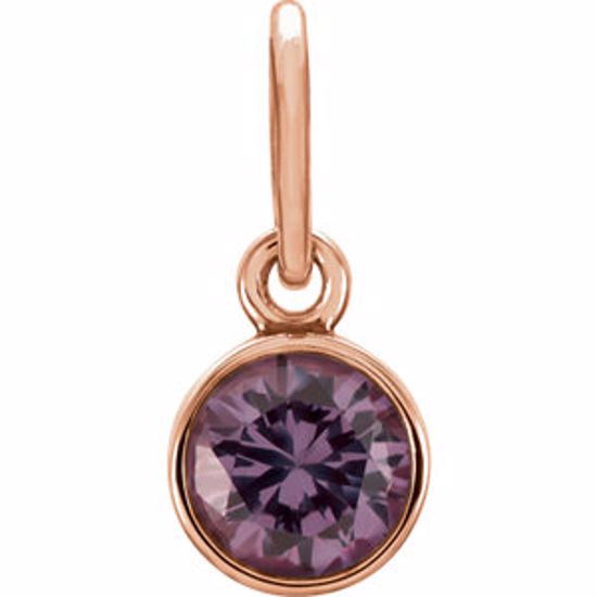 86179:117:P 14kt Rose Imitation Alexandrite Birthstone Charm