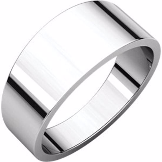 FT7.5:188588:P Platinum 8mm Flat Tapered Band