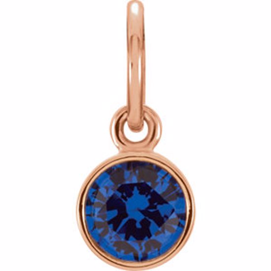 86179:126:P 14kt Rose Imitation Blue Sapphire Birthstone Charm