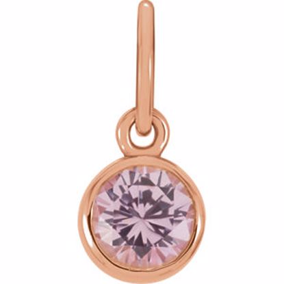 86179:129:P 14kt Rose Imitation Pink Tourmaline Birthstone Charm