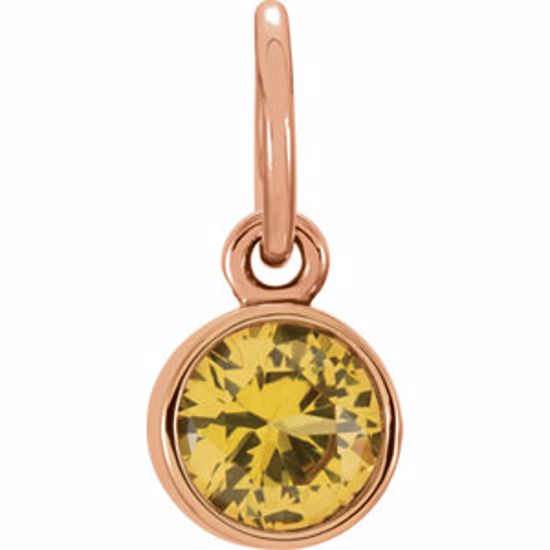 86179:132:P 14kt Rose Imitation Citrine Birthstone Charm
