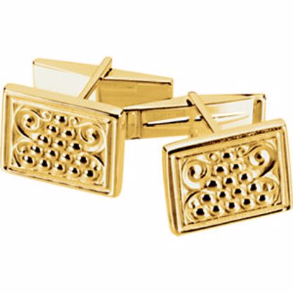 81282:60003:P 14kt Yellow 13.5x17mm Cuff Links