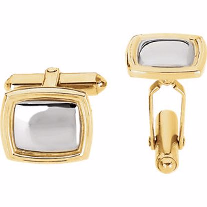 81292:6000:P 18kt Yellow & Platinum Pair of 14x16mm Square Cuff Links 