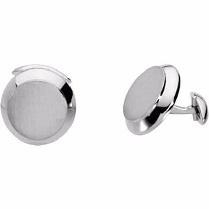 84271:1009:P 18kt White Men's Cuff Links

