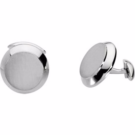 84271:1009:P 18kt White Men's Cuff Links
