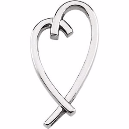 82985:101:P 10kt White Heart Pendant Slide