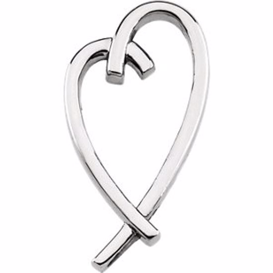 82985:101:P 10kt White Heart Pendant Slide