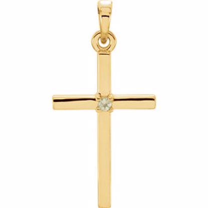 R42326:6034:P 14kt Yellow Peridot Cross 22.65x11.4mm Pendant