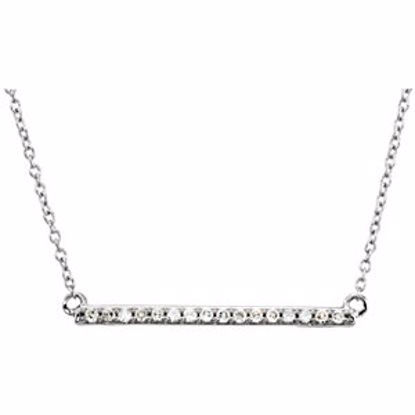 651738:6001:P 14kt White 1/6 CTW Diamond 18" Bar Necklace