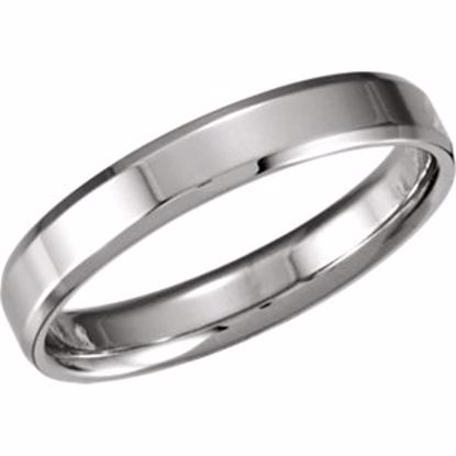 50672:106:P Platinum 4mm Beveled Edge Comfort-Fit Band Size 7.5