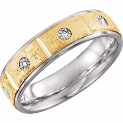 651733:113:P Sterling Silver & 10 kt Yellow 6mm .05 CTW Diamond Band Size 13