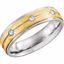 651735:1115:P Sterling Silver & 10kt Yellow 6mm .05 CTW Diamond Band Size 11.5
